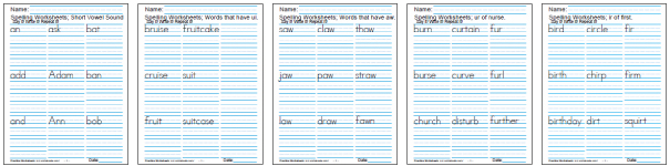 Printable Spelling Worksheets - Buy K-6 In One Bundle