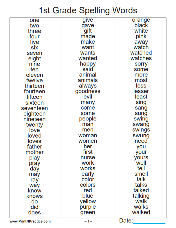 free-spelling-worksheets