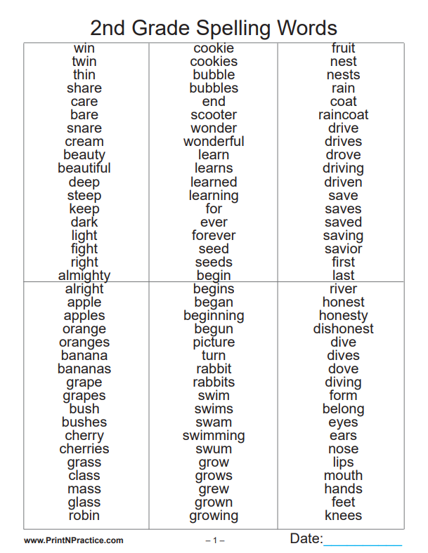 Second Grade Worksheets Math Reading Phonics Spelling