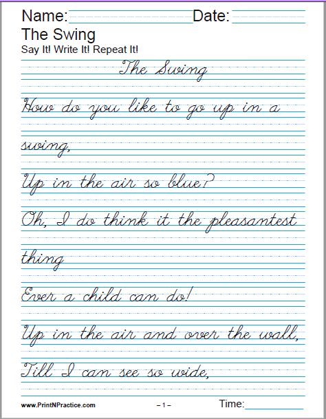 Printable Handwriting Worksheets ⭐ Manuscript And Cursive