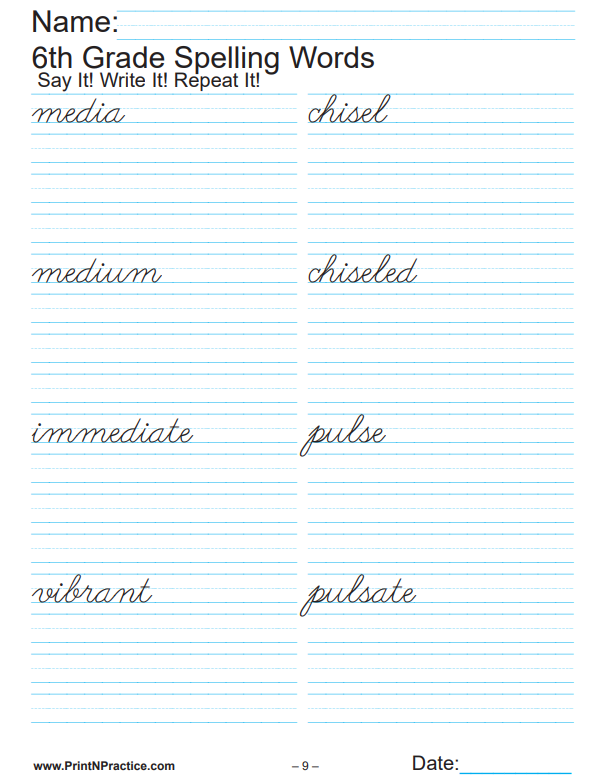 Printable Teacher Spelling Worksheets