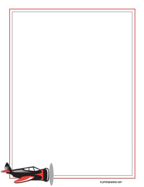 Printable Writing Paper makes letter writing super nice. ⭐ See Printnpractice.com #PrintNPractice #HomeschoolWorksheets #PrintableWritingPaper Printable Writing Paper: airplane motif - great for boys writing letters.