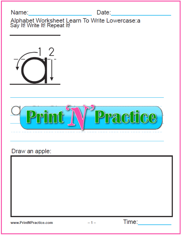 Printable Lowercase Alphabet Worksheets