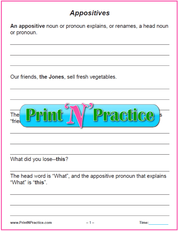 33 Appositive Practice Worksheet Answers Support Worksheet