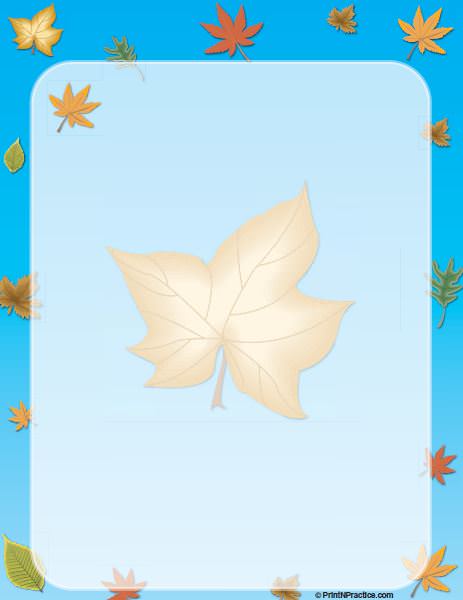 Free Printable Stationery Paper: Autumn Leaf