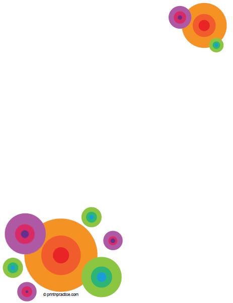 Printable Writing Paper makes letter writing super nice. ⭐ See Printnpractice.com #PrintNPractice #HomeschoolWorksheets #PrintableWritingPaper Free Printable Writing Paper: Bright Circles On White