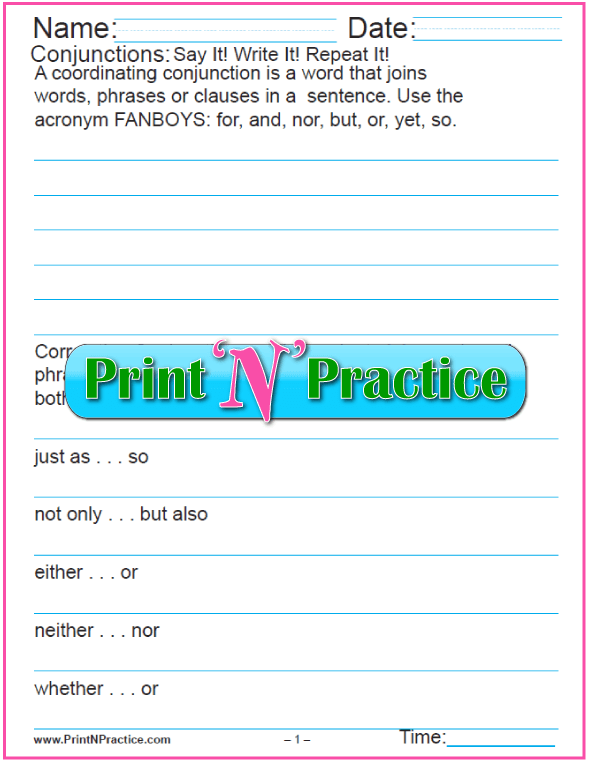 Subordinate Conjunctions List, Subordinating Fanboys Conjunctions