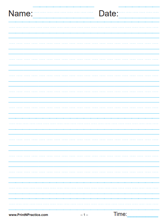 Printable Lined Notebook Paper PK123