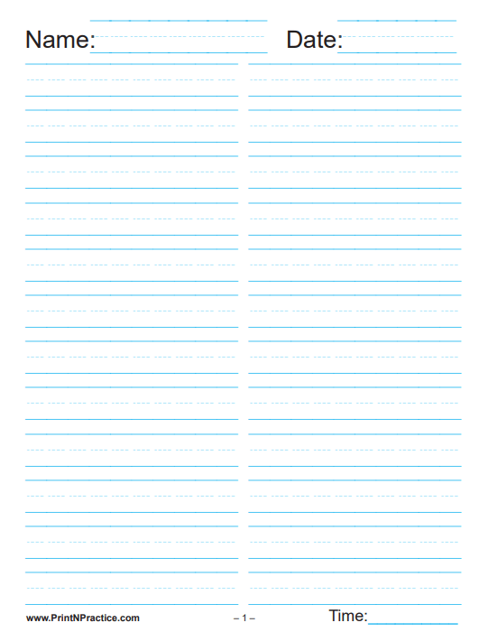 Free Printable 2 Column Lined Paper