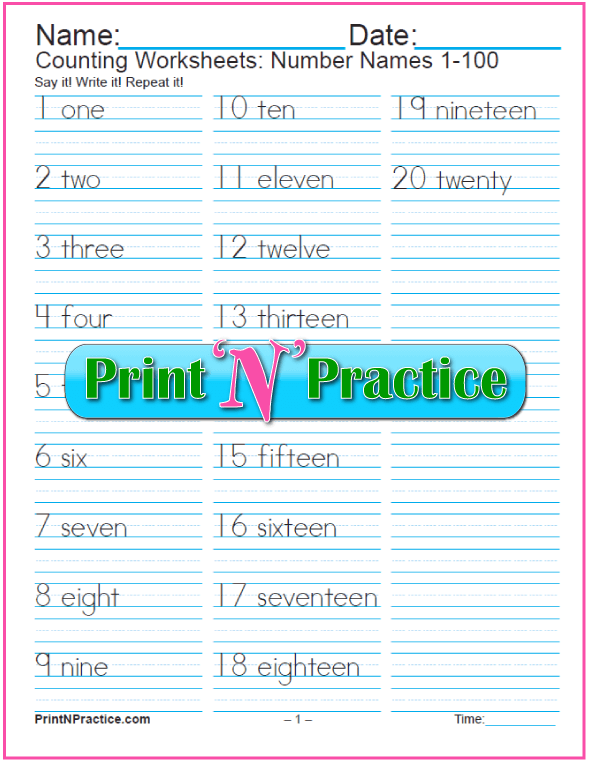 Counting Worksheets: Printable Math Worksheets