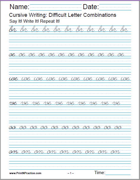 Cursive Writing Letters Worksheets - Letter