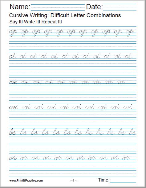 50 Cursive Writing Worksheets Alphabet Letters Sentences Advanced