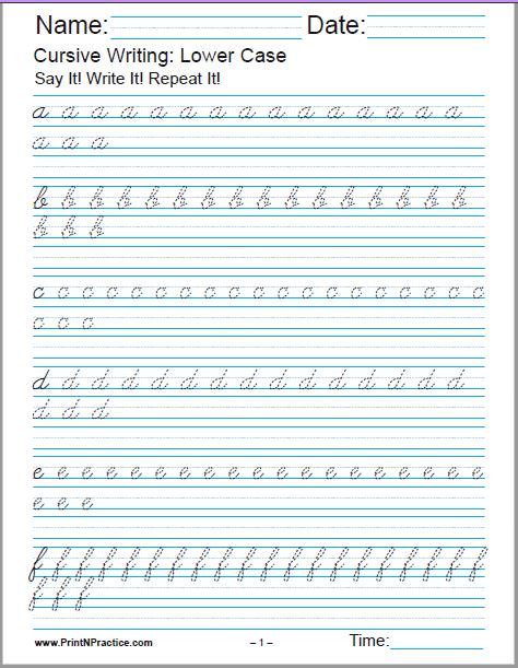 50 Cursive Writing Worksheets Alphabet Letters Sentences Advanced