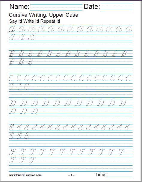 Cursive Alphabet: Upper Case ABC Cursive Writing Alphabet