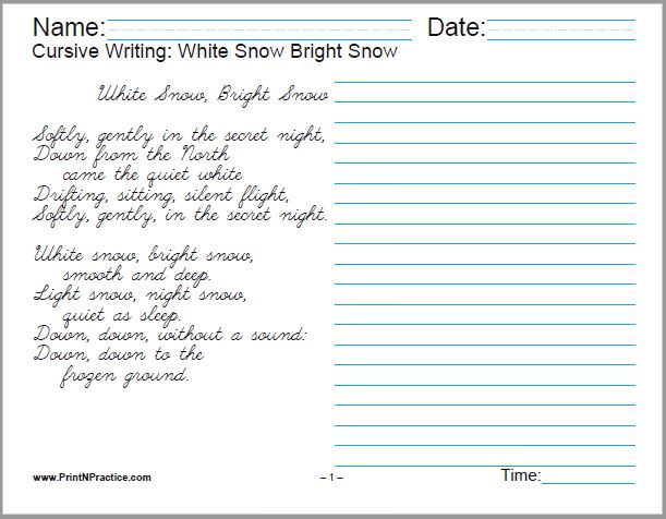 Free Cursive Writing Paragraph Worksheets (PDF) 