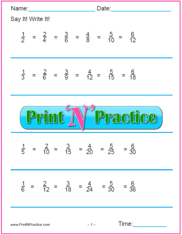 15+ Equivalent Fraction Worksheets ⭐ Practice Worksheets