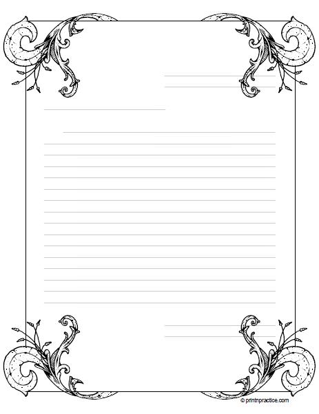 fancy writing paper printable
