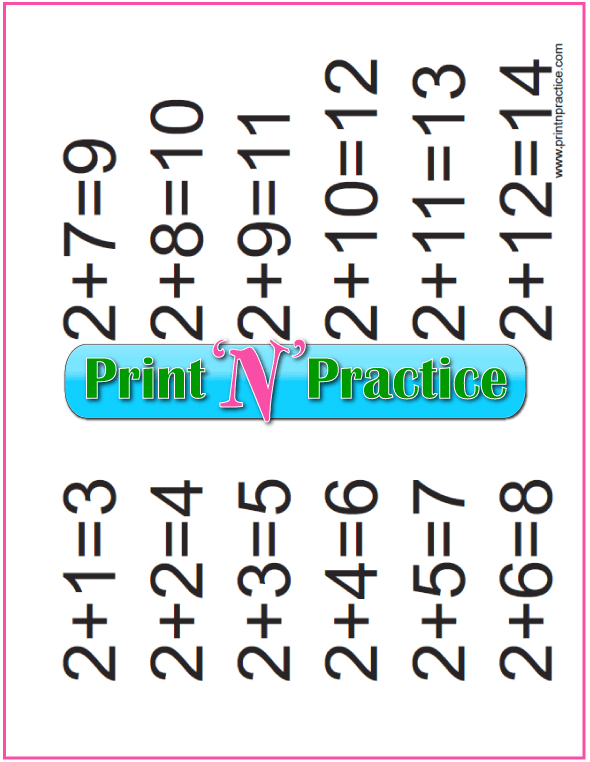 Addition for Kindergarten Add Two