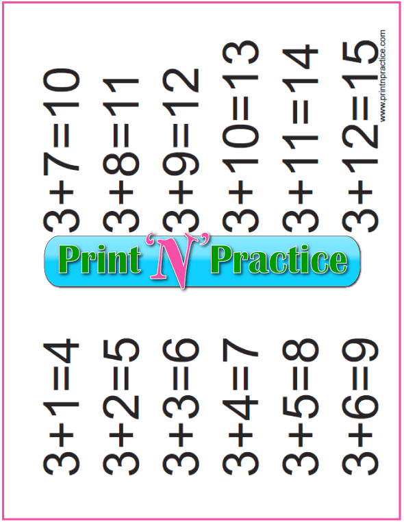 Addition for Kindergarten: Add Three