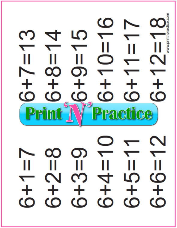 Addition for Kindergarten: Add Six