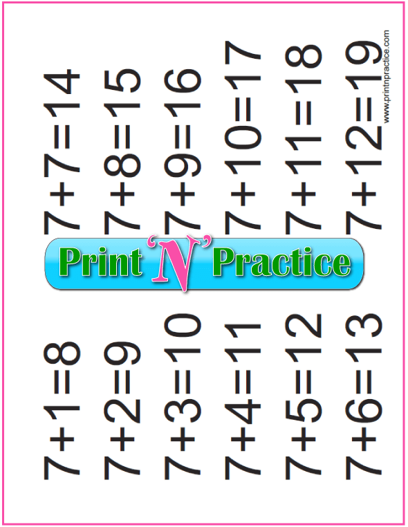 Addition for Kindergarten: Add Seven