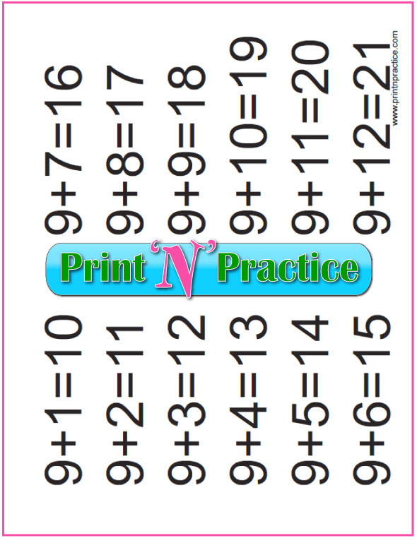 Addition for Kindergarten: Add Nine