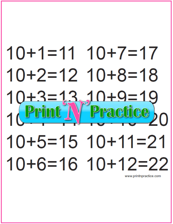 Tens Kindergarten Addition