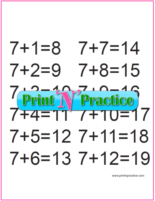 Sevens Kindergarten Addition