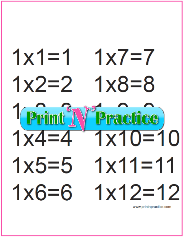 15s Multiplication Chart