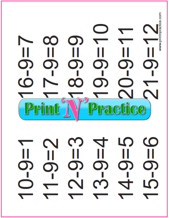 Kindergarten print and go math worksheets equations