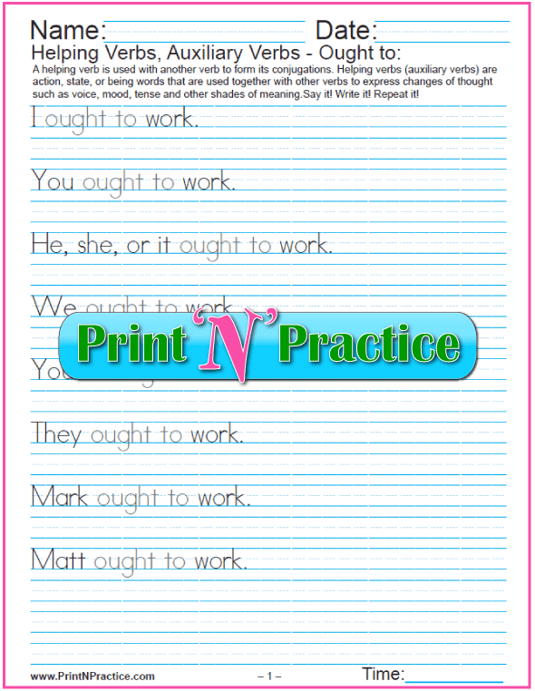 Modal Auxiliary Verb Ought