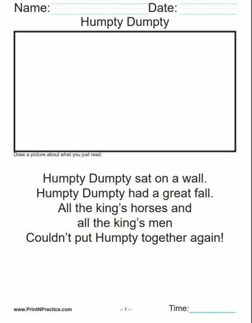Why Did Humpty Dumpty Have A Great Fall Math Worksheet - Worksheets For ...