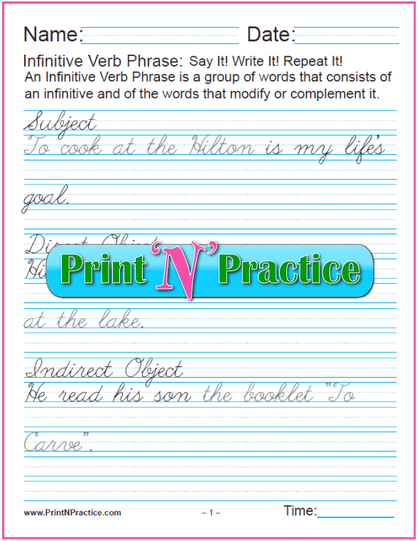 Gerund And Infinitive Exercises And Participle Worksheets