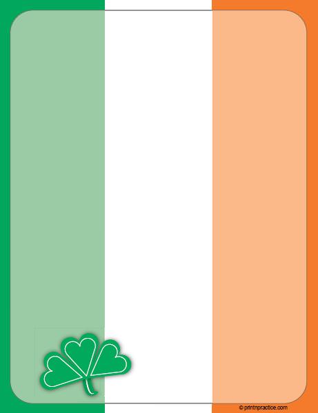 Irish Flag Printable Stationery Paper