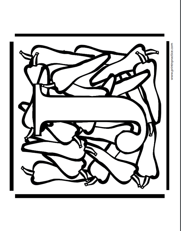 J For Jalapeno Printable Alphabet Coloring