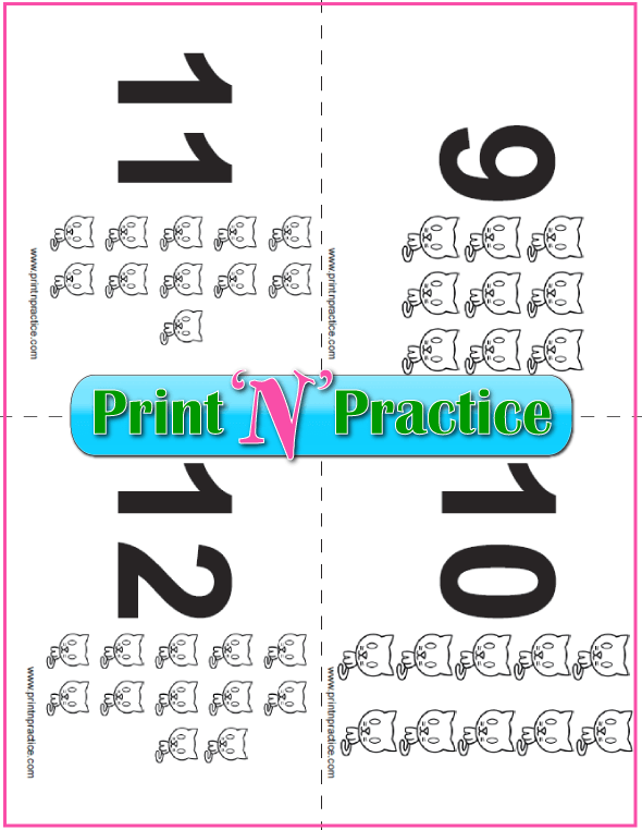 Printable Counting Flash Cards With Kittens