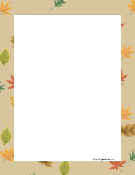 Printable Writing Paper makes letter writing super nice. ⭐ See Printnpractice.com #PrintNPractice #HomeschoolWorksheets #PrintableWritingPaper Printable Writing Paper: Falling Leaves