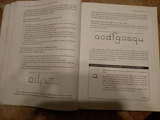 Teaching Reading with writing strokes to make letters.