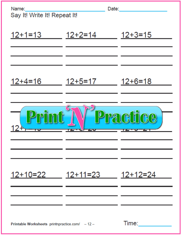 Printable Addition Worksheets For Kinderarten and First Grade