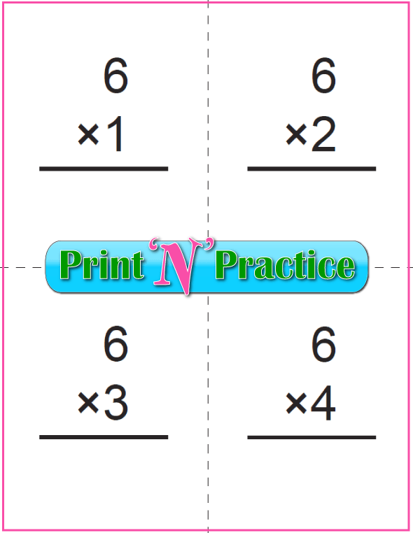 Printable Multiplication Flash Cards 6x