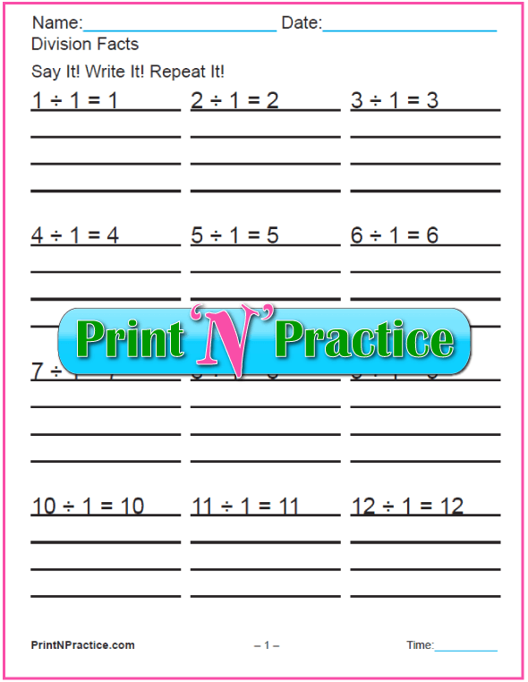 Division Worksheet