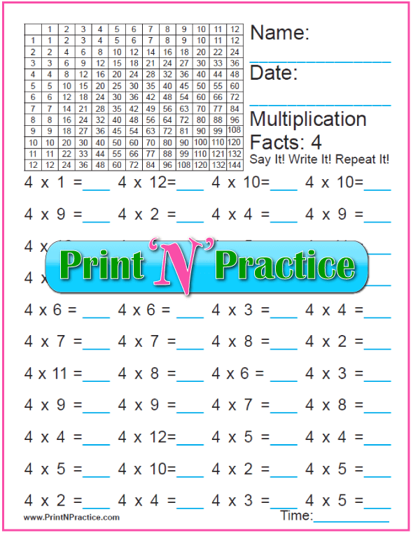 70 Fun Multiplication Worksheets