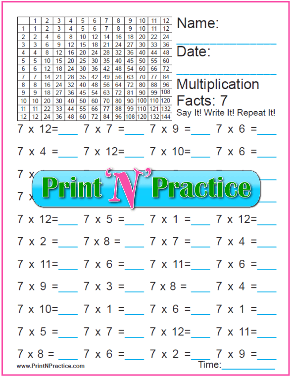 70+ Fun Multiplication Worksheets ⭐ Charts, Flash Cards