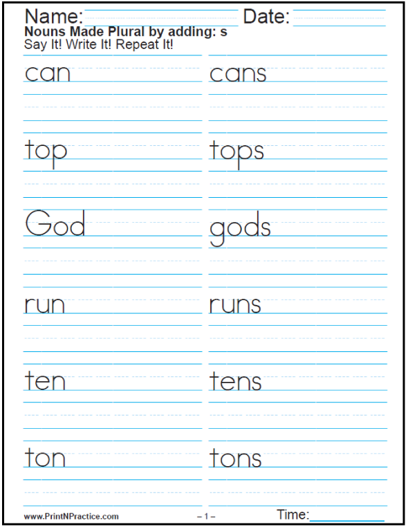 Noun Worksheets For Kids
