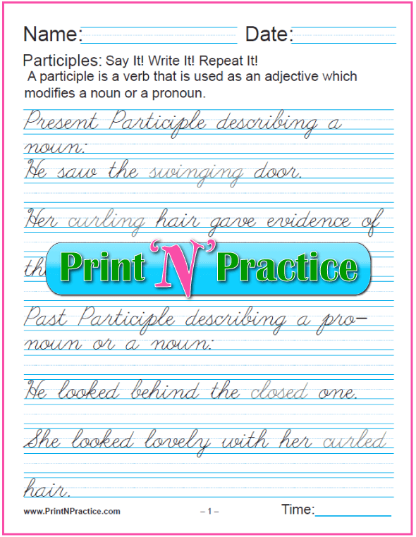 Participles As Adjectives Worksheet Answers