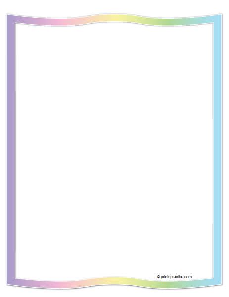 fancy writing paper printable Pastel Rainbow Paper