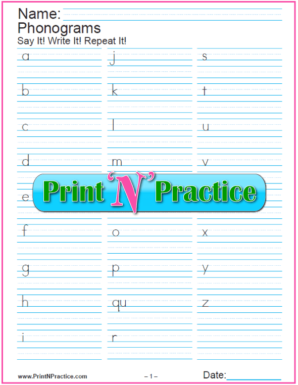 44 Phonics Worksheets ⭐ Practice Phonics Words Copywork
