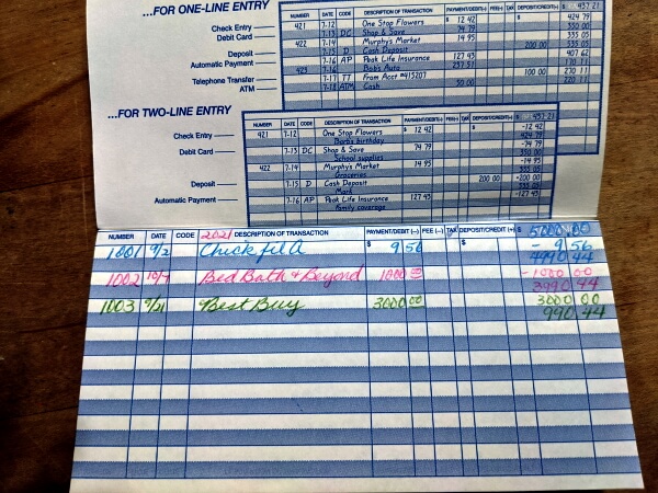 New check register.