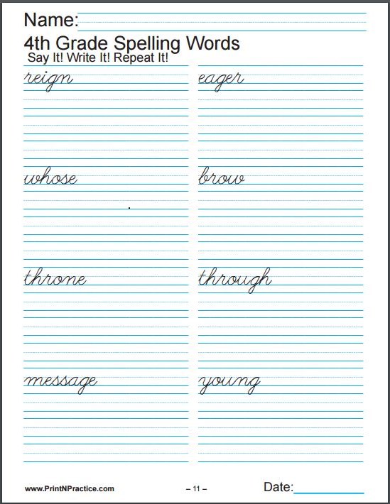 fourth grade worksheets math writing grammar phonics spelling