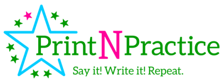 PrintNPractice: Say it! Write it! Repeat. PrintNPractice Logo